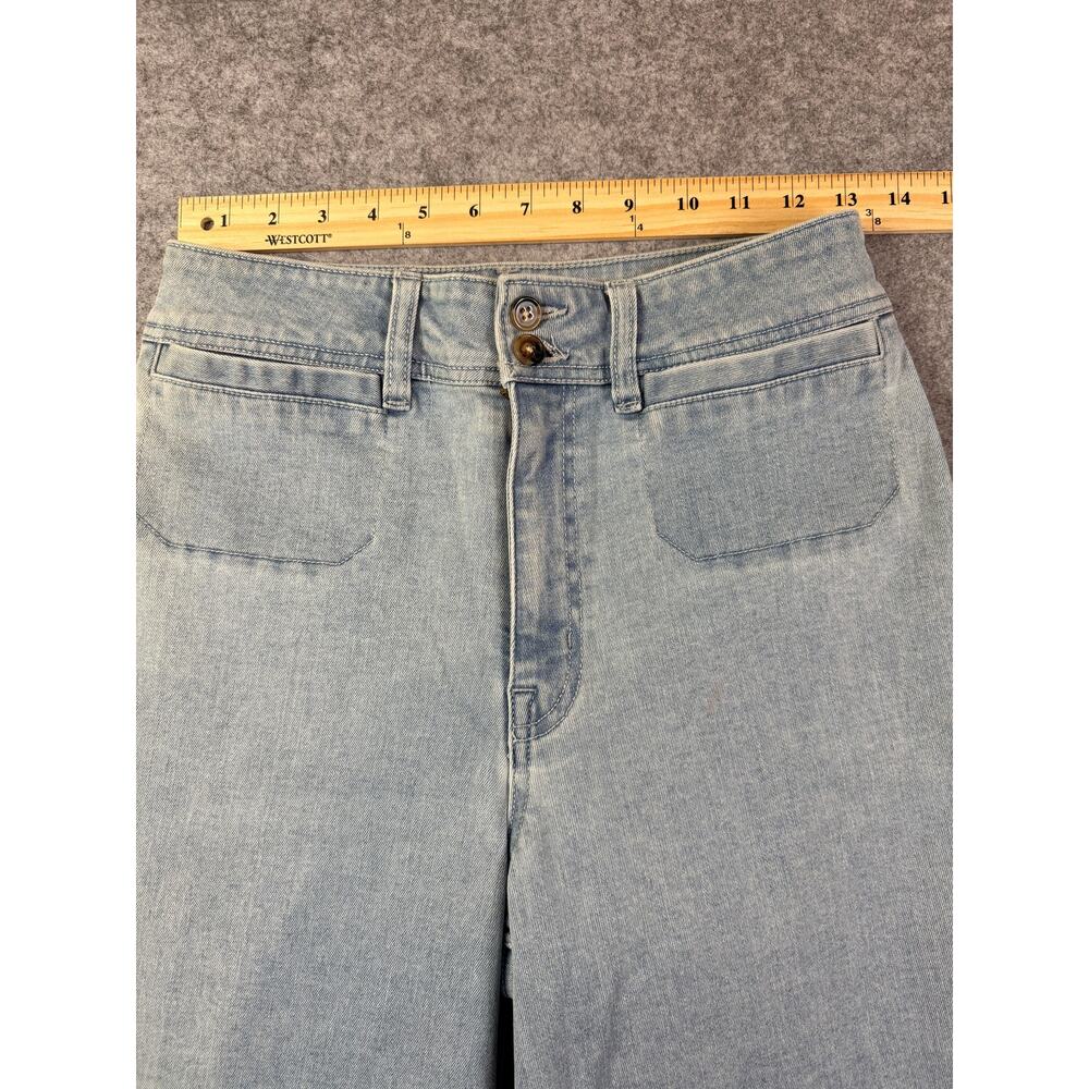 NWT Unpublished Jeans Women 27 Light Wash High Rise Wide Leg Double Button Denim - Picture 8 of 8